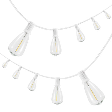 10-Light Indoor/Outdoor 10 ft. Rustic Industrial ST38 Clear Bulb String Lights